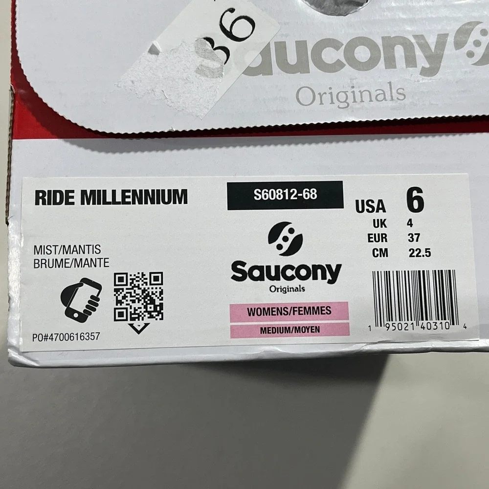 Saucony Ride Millennium Womens 6 Running Shoe Mist Mantis s60812-68 New with Box